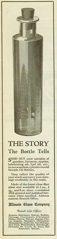 1922 Illinois Glass Motor Oil Bottle Ad